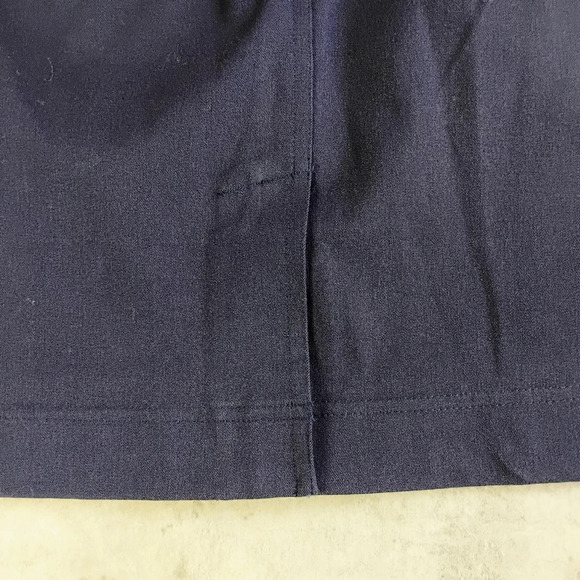 J McLaughlin Nautical Preppy Navy Blue Mini Pencil Skirt Compass Buttons Size 12 - Picture 3 of 12